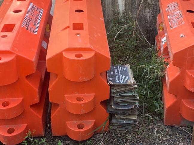 The stolen plaques were found stacked up behind barriers on the outer perimeter of the Tweed Heads Lawn Cemetery.