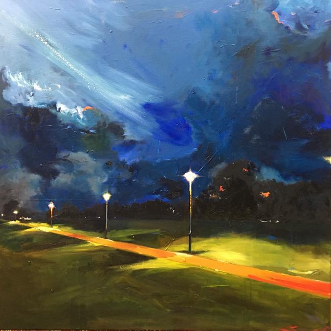 Evening Illuminations, painting, by Sonya Unwin. SALA Festival 2020.