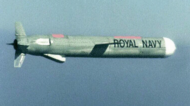 A tomahawk land attack cruise missile.