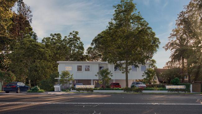 Artist impression of proposed childcare centre and medical centre development at 70-72 Castle Hill Road, West Pennant Hills by Whitestone. Picture: supplied