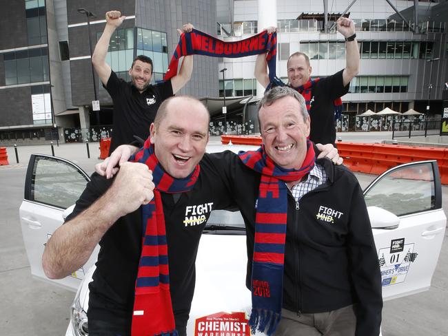 Neil Daniher with former Melbourne players David Neitz, Russell Robertson and Daniel Ward. Picture: David Caird