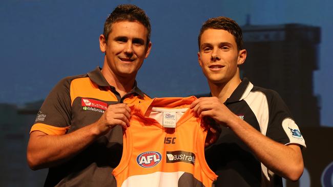 AFL Draft,Picture Wayne Ludbey.Leon Cameron and Josh Kelly,