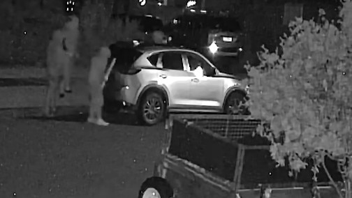 Four males wanted over a violent home invasion at Ermington are captured on CCTV. Picture: NSW Police