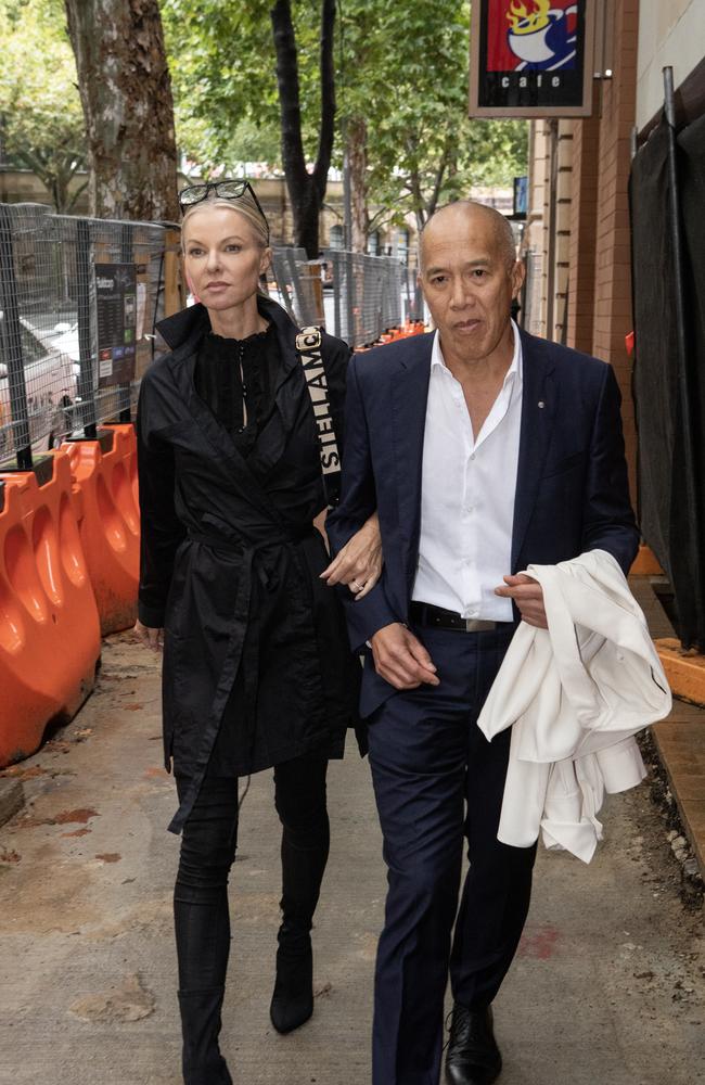 Charlie Teo and his fiancee Traci Griffiths leave the Health Care Complaints Commission in Sydney on Tuesday. Picture: NCA NewsWire