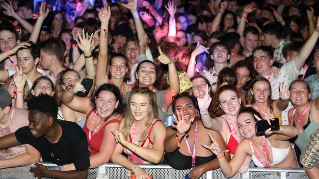 School leavers party on a Sunday night during Schoolies celebrations in 2019. Picture: AAP Image/Richard Gosling