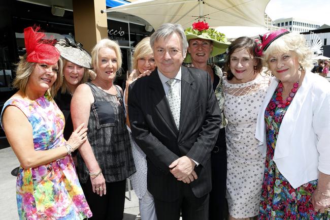 Lorena Flyn, left, of Melbourne, Suzie Smith, of Sandy Bay, Christina Redmond, of Sandy Bay, Rhonda Bromley, of Geelong,Tony Steven, of Hobart, Jacinta Hill, of Mt Nelson, Pauline Denial, of Battery Point, and Heather Turner, of Bellerive.