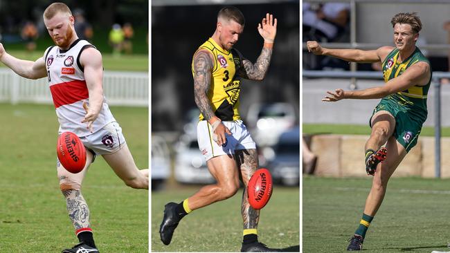 Brock Aston (left), Tom Simpson (middle) and Sam McLachlan finished among the top three players this season. Pictures: John Gass, Highflyer Images and Aussie Active.