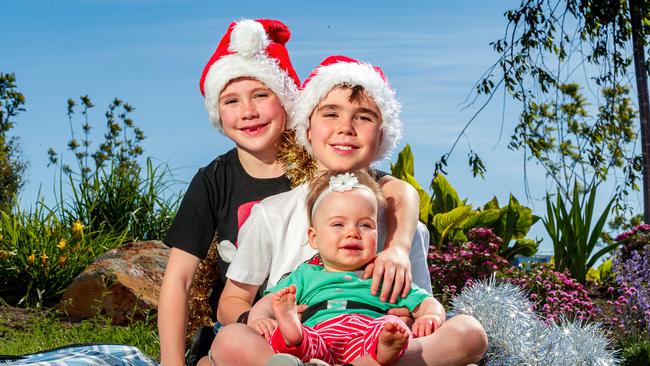 Hudson, Lachlan and Chloe are getting ready for Carols by Candlelight in Craigieburn. Picture: Rob Leeson