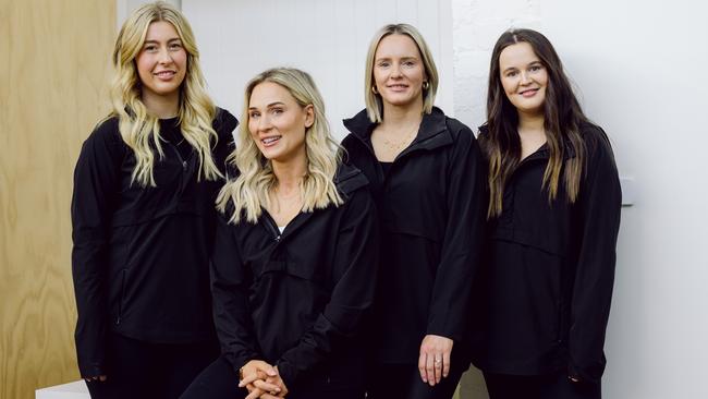 Laura Medved from The Sorority has won the best spray tanner vote. Pictured with her team, from the left, Georgie Roderick, Aimee Pabst and Eliza Farley. Picture: Supplied/Still Muse Photography