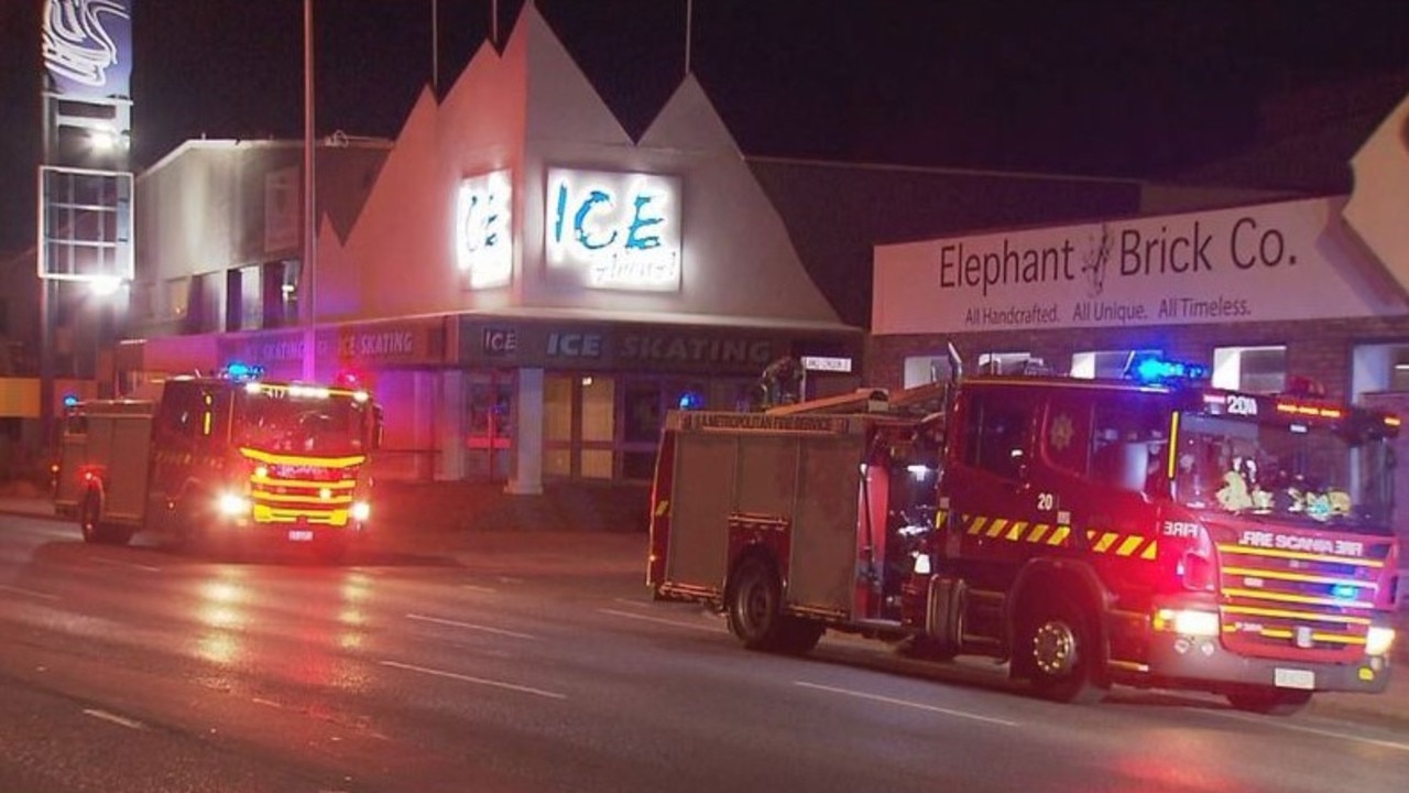 Firefighters were called to Ice Arena in Adelaide on Sunday. Picture: Nine News