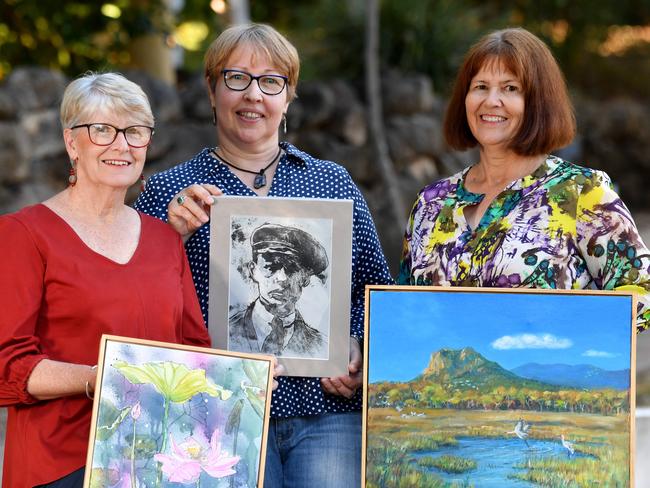 Art Exhibition. "Recollections" artists Debbie Belcastro, Carole Howlett and Anne McLaughlin. Picture: Evan Morgan