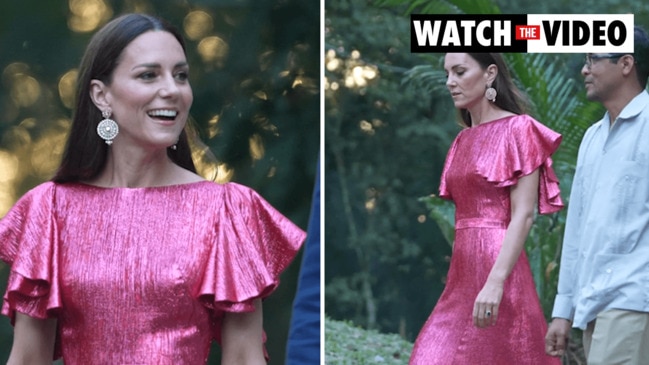 Kate Middleton steps out in hot pink sparkling gown