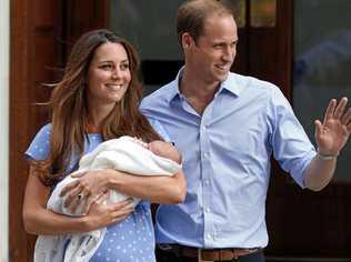 The Duchess of Cambridge, Kate and her husband Prince William with their newborn son George following his birth in 2013. They are expecting their third child. Picture: Lefteris Pitarakis