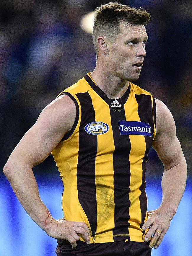 Sam Mitchell’s final game for Hawthorn was the semi-final loss to the Western Bulldogs.