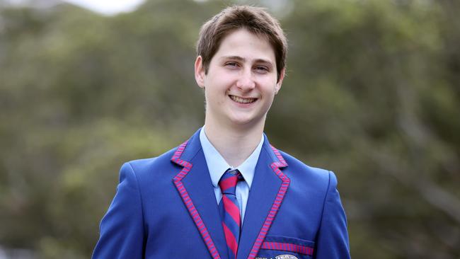 HSC student Kurtis Castorina, from St Joseph's College in Hunter's Hill. Picture: David Swift