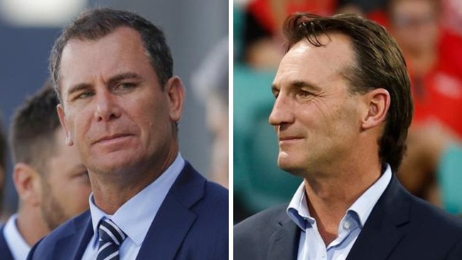 Wayne Carey and Andrew Dillon. Photos: Getty Images