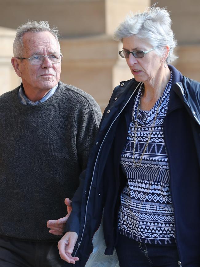 Trevor Gadd, pictured outside the District Court with wife Sally Wiadrowski, said the marina is an “embarrassment”. Picture: Tait Schmaal.