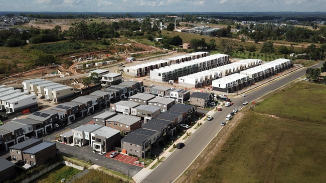 Box Hill in Sydney’s North West where thousands of houses have been built and not much else. Picture: Jonathan Ng