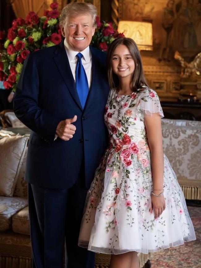 Donald with his granddaughter Arabella Kushner for her 13th birthday. Photo: Instagram