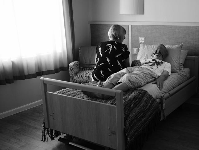 Cindy Ramage sits with her husband Joe. Picture: Gary Ramage