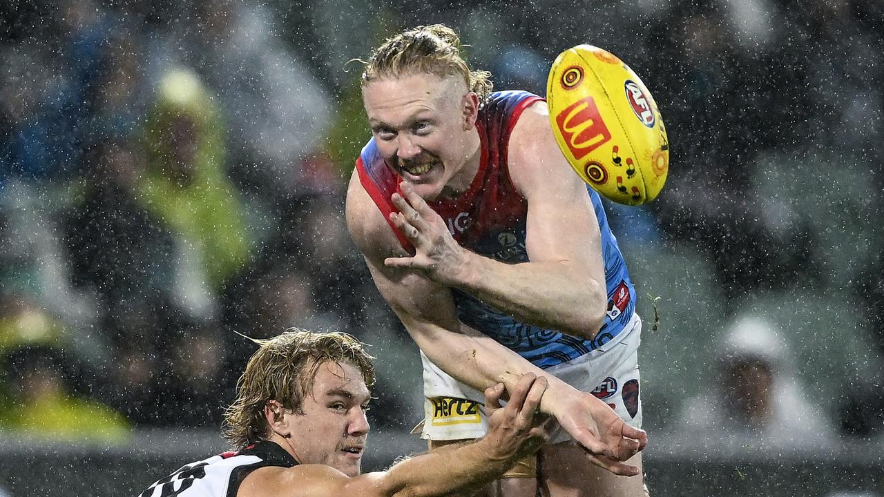 Clayton Oliver had scans after Melbourne’s loss to Port Adelaide. Picture: Mark Brake/Getty Images