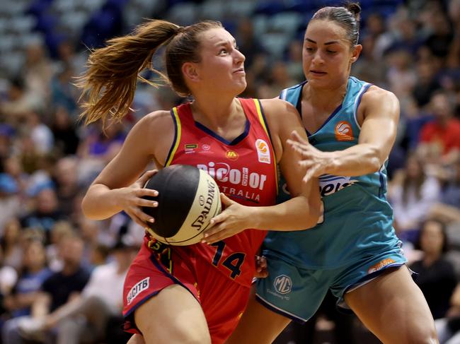 Adelaide Lightning’s Borlase could go top 10 in the WNBA draft along with Puoch. Picture: Kelly Defina/Getty Images
