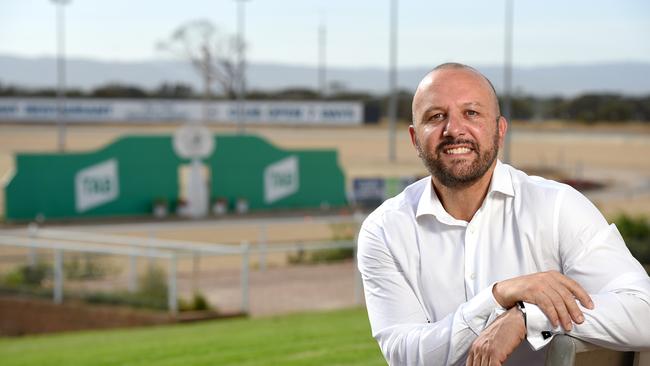 Harness Racing SA chairman George Fiacchi at Globe Derby Park. Picture: Naomi Jellicoe