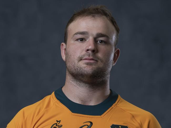 BRISBANE, AUSTRALIA - JUNE 26: Harry Wilson poses during an Australia Wallabies Portrait Session on June 26, 2024 in Gold Coast, Australia. (Photo by Chris Hyde/Getty Images for ARU)