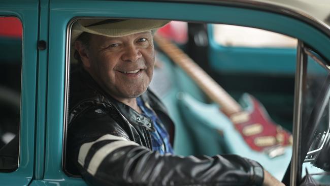 Troy Cassar-Daley with his beloved EH Holden. Picture: Lyndon Mechielsen