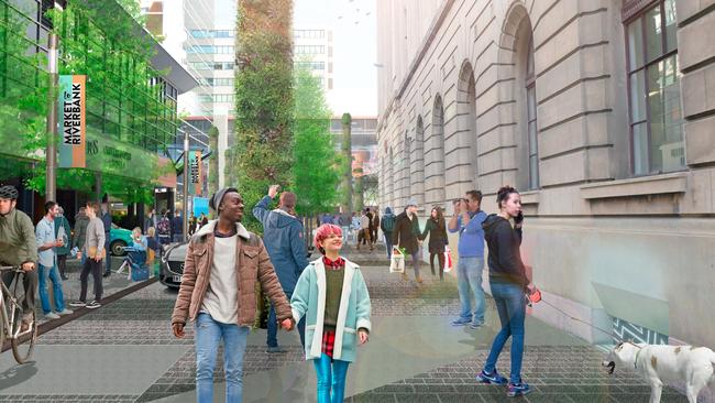 Artist's impressions of the upgraded Bentham Street in the Adelaide CBD. Picture: Adelaide City Council