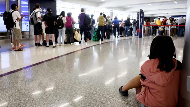 Long queues are common at US airports. Picture: Getty Images