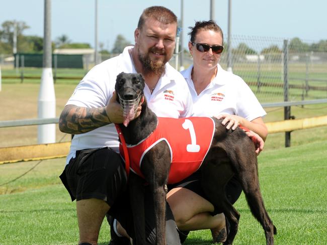 Gareth and Janinne Miggins with the winner of race one at Thabeban Park Farmor Zafonic. Photo: Mike Knott / NewsMail