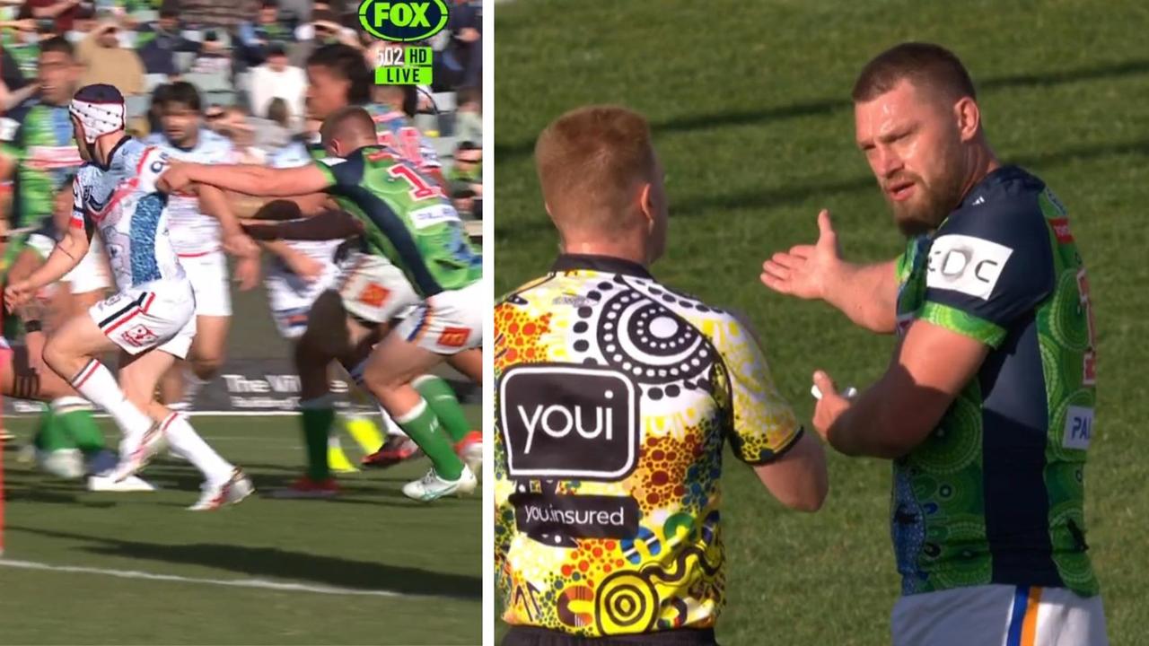 Canberra's captain Elliott Whitehead was fuming. Photo: Fox Sports