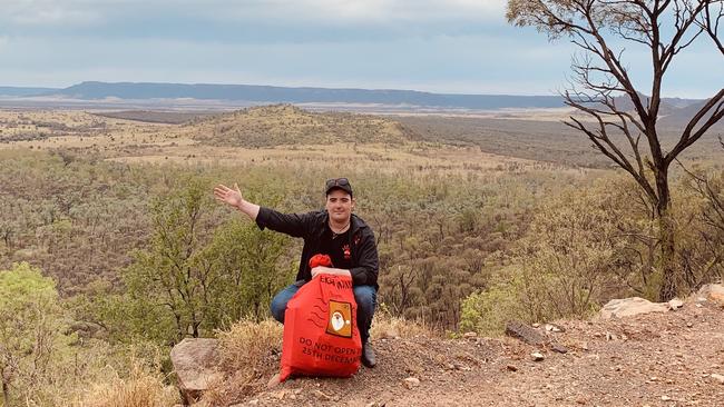 Jason on the road for his charity, Doin It For Rural Aussie Kids.