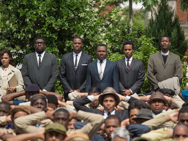 Historic account ... Tessa Thompson (as Diane Nash), Omar Dorsey (as James Orange), Colman Domingo (as Ralph Abernathy), David Oyelowo (as Martin Luther King Jr), Andre Holland (as Andrew Young) Corey Reynolds (as Rev CT Vivian) and Lorraine Toussaint (as Amelia Boynton) in Selma.