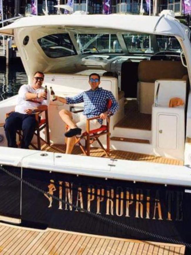 Adrian Bo (right) on-board the cruiser “Inappropriate