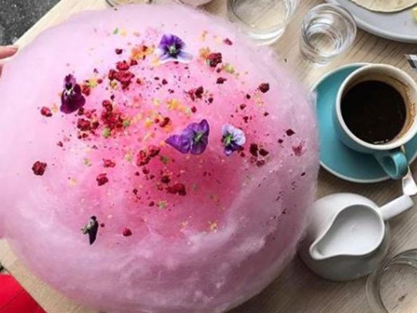 The fairy floss dessert burger at Long Story Short Cafe in Port Melbourne is picture perfect.