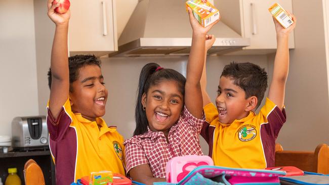 The triplets begin school on Friday. Picture: Jason Edwards