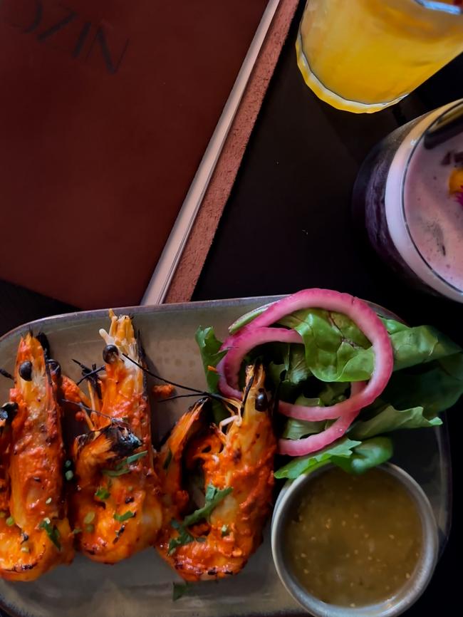 Chargrilled SA king prawns served with a vibrant spicy mango salsa. Picture: About Media Group