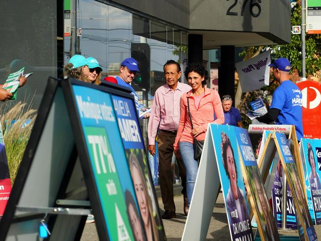 The council claimed that each candidate or party was only allowed to have a single A-frame sign. Picture: Luis Enrique Ascui