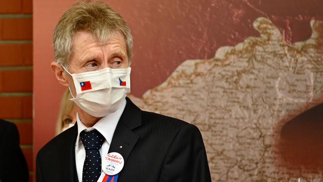 Czech Senate president Milos Vystrcil at the parliament in Taipei. Picture: AFP