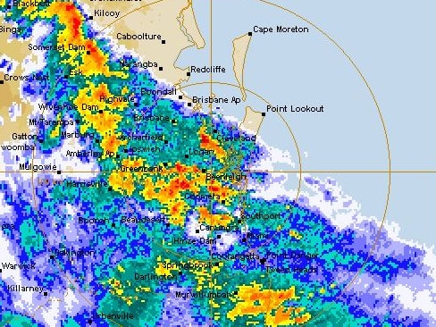 BoM radar loop image at 5.50pm