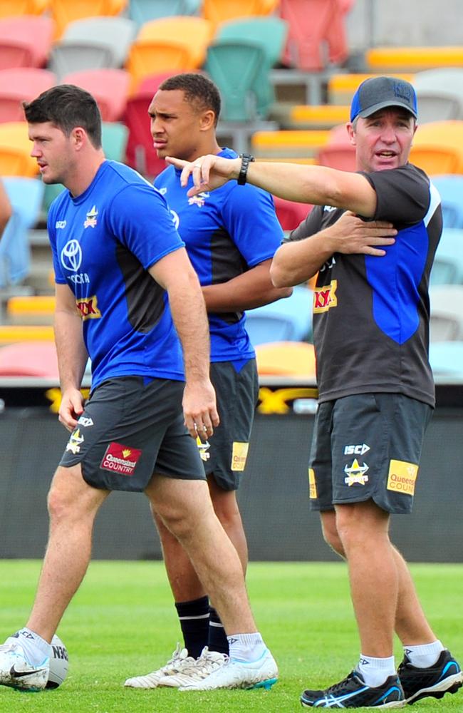 Cowboys coach Paul Green, Lachlan Coote and Ray Thompson.