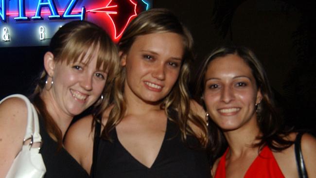 Kristen Chellis, Jane Rudall and Rosie Gonzalez at Mantaz Club and Bar Pic Bryan Lynch AD236046
