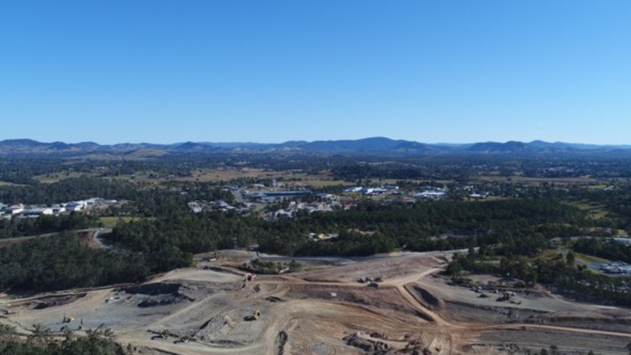 New drone images show the progress of the of the $1 billion, 26km final section of the Gympie Bypass from Woondum to Curra, as seen from East Deep Creek on June 17. Pictures: Josh Preston