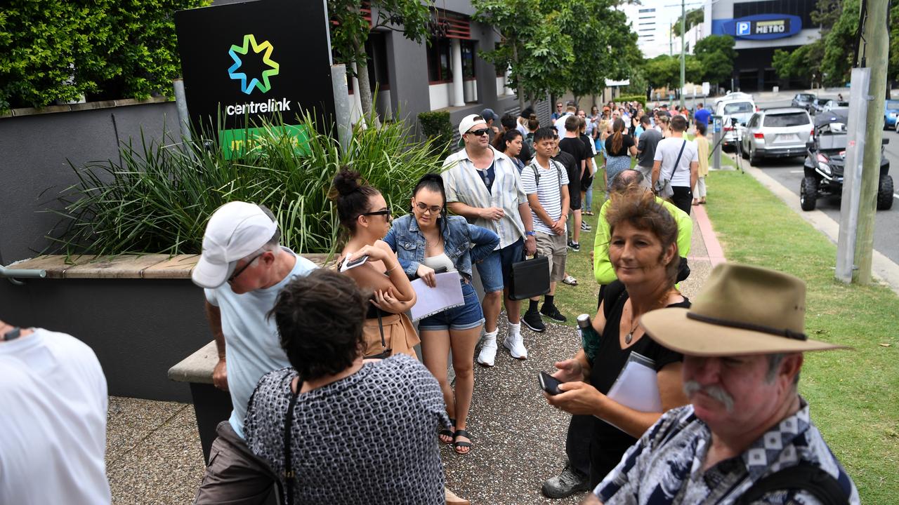 Australians have been shocked by images of queues of unemployed outside Centrelink. Picture: Dan Peled/AAP