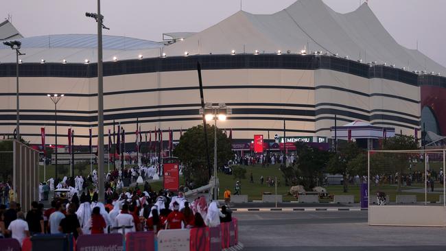 View outside Al Bayt Stadium on November 20, 2022 in Al Khor, Qatar. (Photo by Dean Mouhtaropoulos/Getty Images)