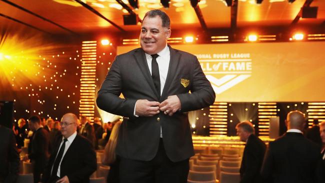 Mal Meninga poses for photographs after he was named as the 13th Immortal at the 2018 NRL Hall of Fame function. Picture: Getty Images