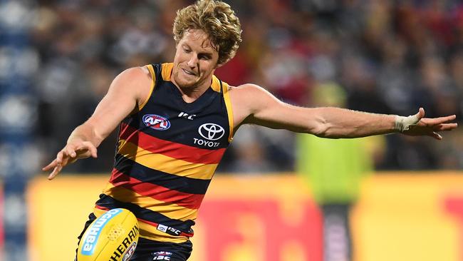 Adelaide vice-captain Rory Sloane could become the first Crows player to command a million-dollar salary from 2019 or join the millionaires’ group at a Melbourne-based club by taking up AFL free agency at the end of next season. Picture: Julian Smith.