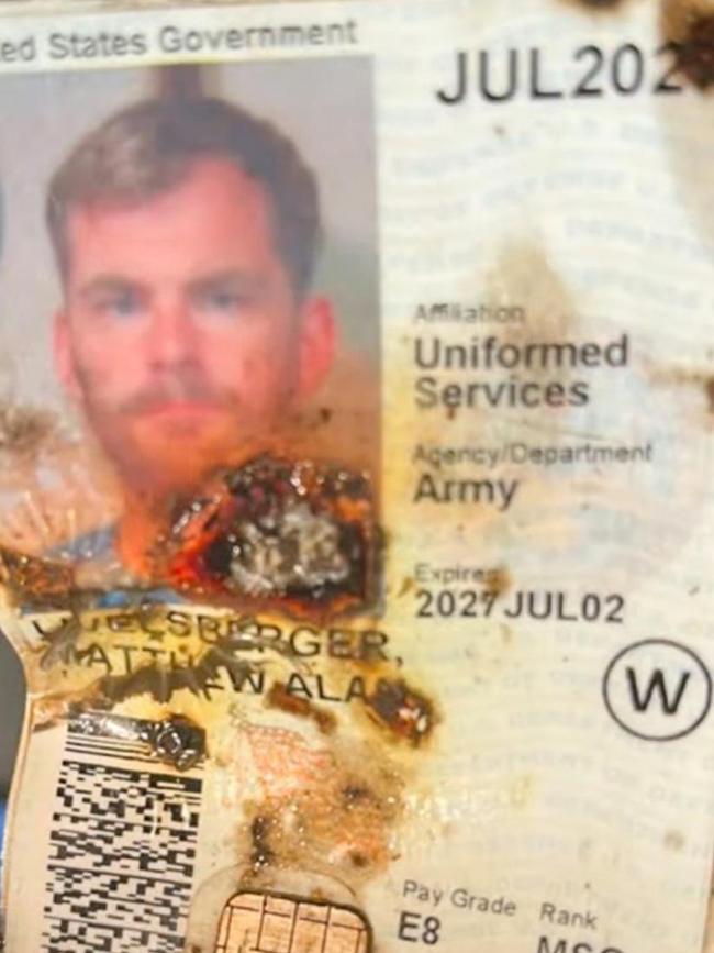 Matthew Livelberger's charred ID found in the cybertruck after it exploded. Picture: LVMPD.